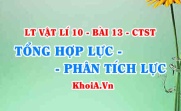 Cách tổng hợp lực theo quy tắc hình bình hành, phân tích lực trên mặt phẳng nghiêng thành hai lực F1, F2 - Vật lý 10 bài 13